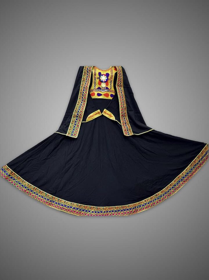 Minimal Black Afghani Dress with Frock