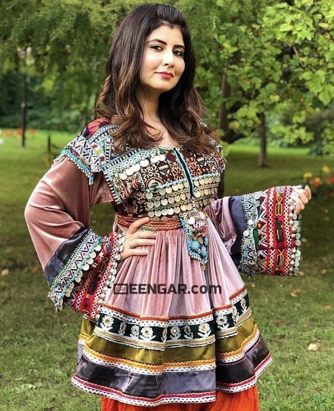 Multi Velvet Afghan Dress