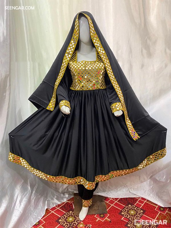 Black Afghan Dress