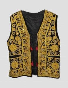 Afghan Classic Embroidered Vest Waistcoat (sadri) Gold Black
