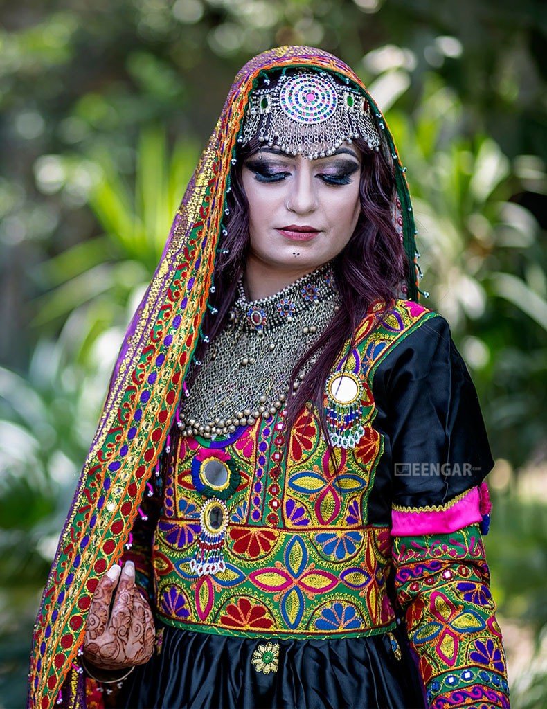 Afghan Tribal Handmade Women Kuchi Elegance Multi-Color Dresses 