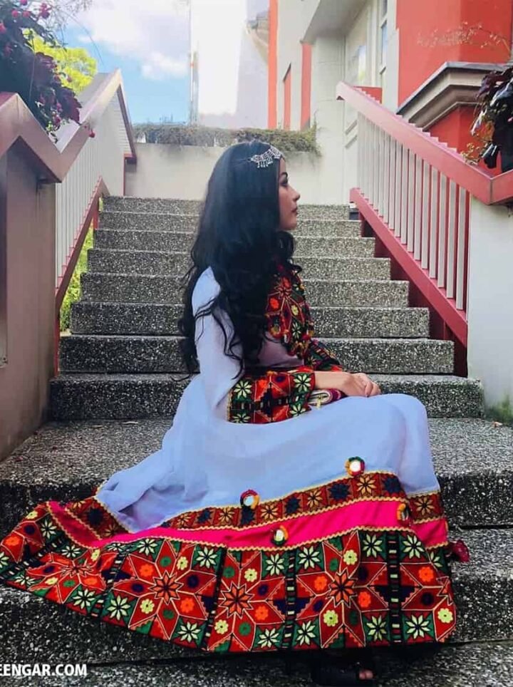 Malangi White Afghan Dress