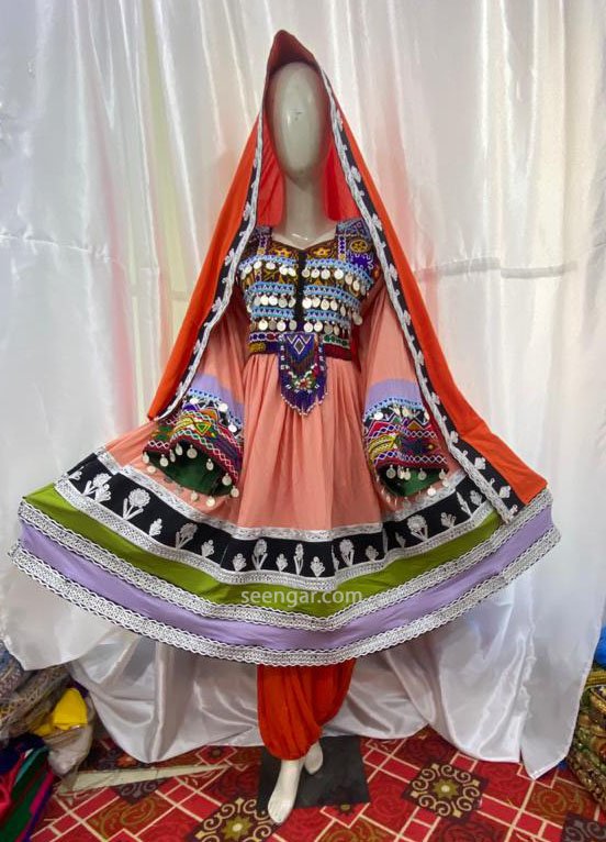Multi Velvet Afghan Dress