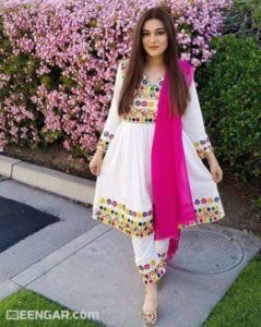 Floral White Afghan Clothes