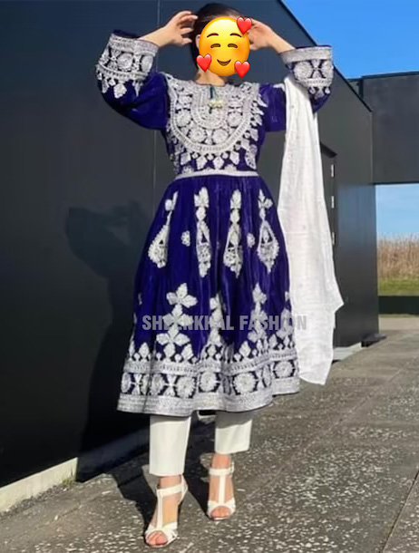 Berry Velvet Afghan Dress